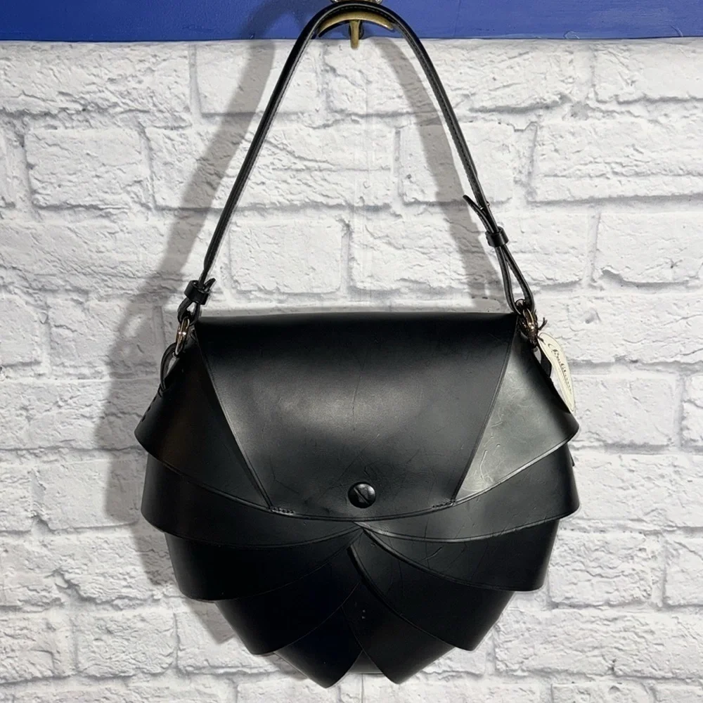 Boldrini Selleria Black Carmen Shoulder Bag Opera Collection Large Luxury Purse